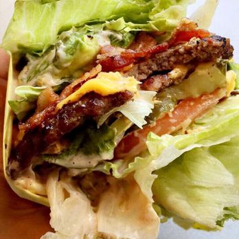 Varsity Burger - Protein double bacon cheeseburger with avocado $7.50 delicious - Burgers Near Me - Anaheim, California Varsity Burger - Protein double bacon cheeseburger with avocado $7.50 delicious - Burgers Near Me - Anaheim, California