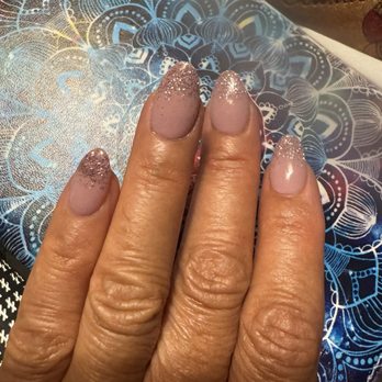 Mila Nail Bar - Their version of Ombre... when in dact just polish with glitter on tips - Nail Salons Near Me - Lawrenceville, Georgia Mila Nail Bar - Their version of Ombre... when in dact just polish with glitter on tips - Nail Salons Near Me - Lawrenceville, Georgia