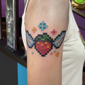 13 Bats Tattoo and Piercing Studio - Pixel strawberry tattoo - Tattoo Near Me - San Francisco, California 13 Bats Tattoo and Piercing Studio - Pixel strawberry tattoo - Tattoo Near Me - San Francisco, California