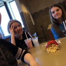 Large fry, water, strawberry smoothie Large fry, water, strawberry smoothie