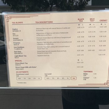 Brian Black Tea - Menu - Bubble Tea Near Me - Fremont, California