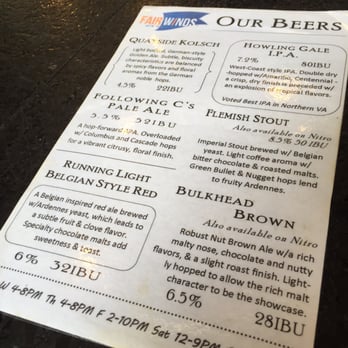 Fair Winds Brewing - Beers on tap - Breweries Near Me - Lorton, Virginia Fair Winds Brewing - Beers on tap - Breweries Near Me - Lorton, Virginia