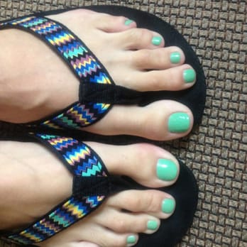 Passion Nails Studio - Mint green toes after a great spa pedi ($37) - Skin Care Near Me - Norwell, Massachusetts