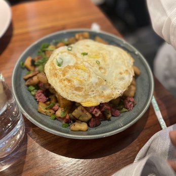 Unconventional Diner - CORNED-BEEF HASH (EGGS FRIED HARD) - Breakfast & Brunch Near Me - Washington, DC, District of Columbia