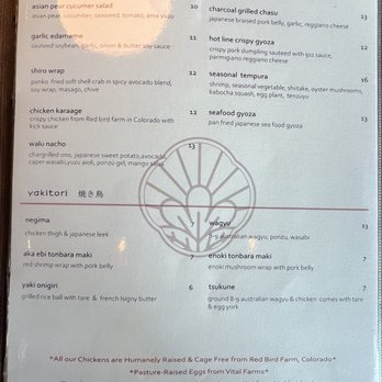 Yozora - Menu Page 1 - Japanese Near Me - San Antonio, Texas