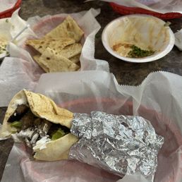 Gyro, pita and hummus Gyro, pita and hummus