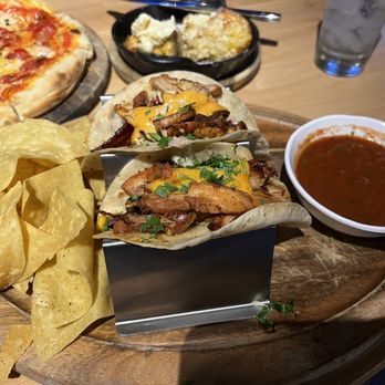 Kitchen Social - Grilled chicken tacos. Pepperoni pizza and the honey butter biscuits - New American Near Me - Dublin, Ohio