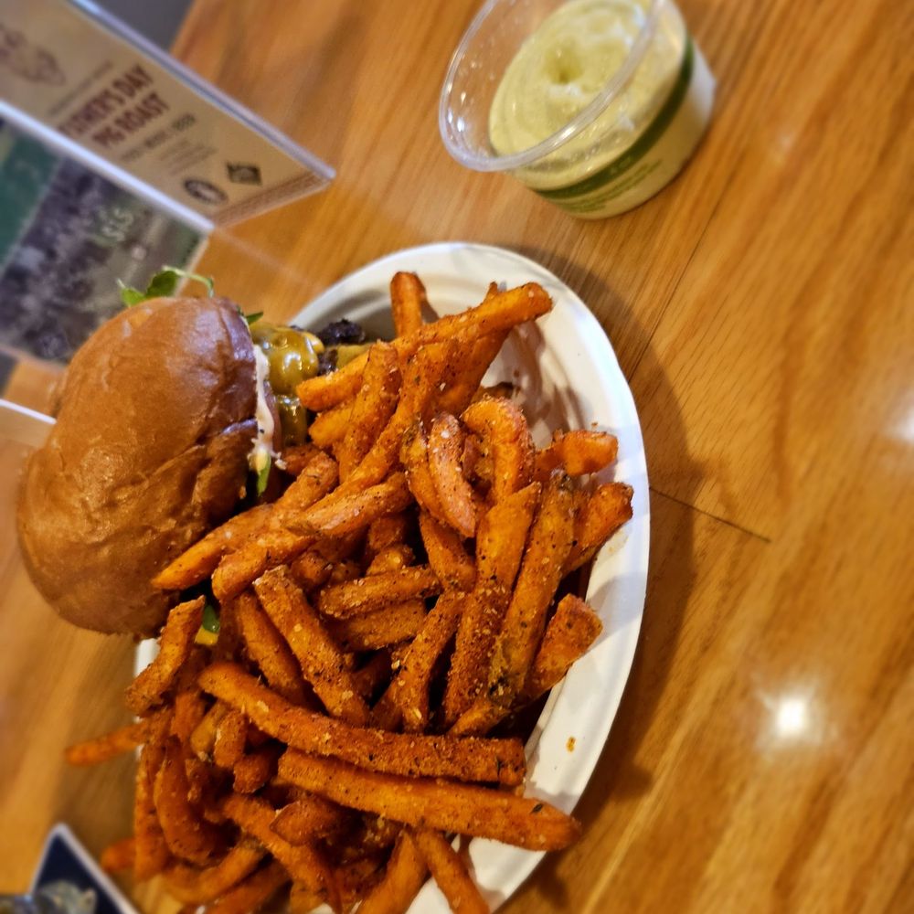 BCB Double w/ sweet potato fries BCB Double w/ sweet potato fries
