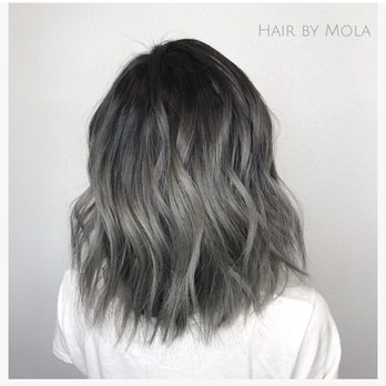 Textured Bob Haircut With Ash Blonde Grey Balayage