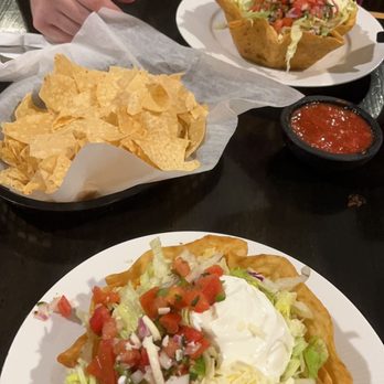 Mangos Cantina and Grill - Steak fajita taco salad (Top) and Seafood taco salad (bottom) - Mexican Near Me - Lincoln, Alabama Mangos Cantina and Grill - Steak fajita taco salad (Top) and Seafood taco salad (bottom) - Mexican Near Me - Lincoln, Alabama
