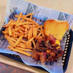 Chaudoir's Dock - 15 yr Cheddar Burger and Fries