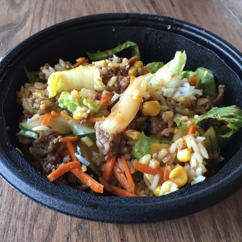 Zzaam! Fresh Korean Grill & Kokee Tea - Bul-Gogi rice bowl with lettuce, corn, roasted carrots, pickled cucumber, and cheese with the teriyaki sauce. - Korean Near Me - Colonial Heights, Virginia