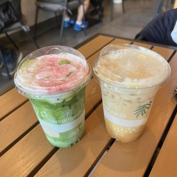 Faregrounds - Rose Matcha Foam Latte (NEW), Saffron Oat Foam Latte - Sandwiches Near Me - Beverly Hills, California