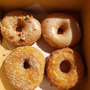 Vortex Doughnuts - Cake apple cinnamon sugar and yeast cinnamon sugar, vanilla glaze and maple pecan - Coffee & Tea Near Me - Asheville, North Carolina