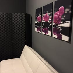 Pampering Pros - Therapy room couch. Also comfy for the consultation.