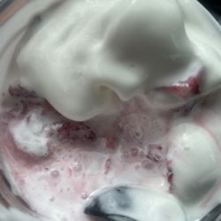 Burgerville - My strawberry shortcake had a hair in it.... And I also saw a strawberry leaf! Lol gross.