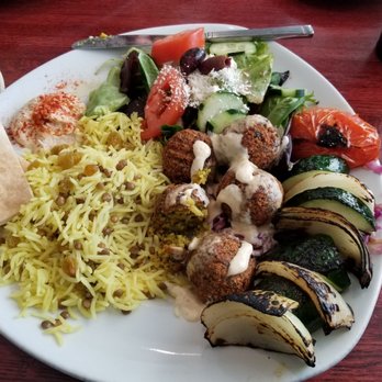 Pom & Olive - Veggie kebab with falafel - Mediterranean Near Me - Costa Mesa, California Pom & Olive - Veggie kebab with falafel - Mediterranean Near Me - Costa Mesa, California
