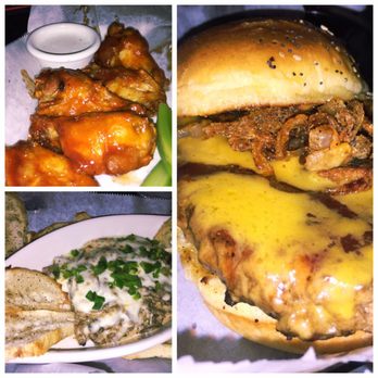 City Tavern - 670 burger! Wings with the house made spice and an amazing mushroom cheese dip(I can't remember what it's officially called ) - American Near Me - Columbus, Ohio