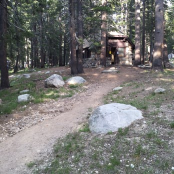 Tuolumne Meadows Campground Yosemite - Bathroom as seen from campsite C38 - Campgrounds Near Me - Yosemite, California Tuolumne Meadows Campground Yosemite - Bathroom as seen from campsite C38 - Campgrounds Near Me - Yosemite, California