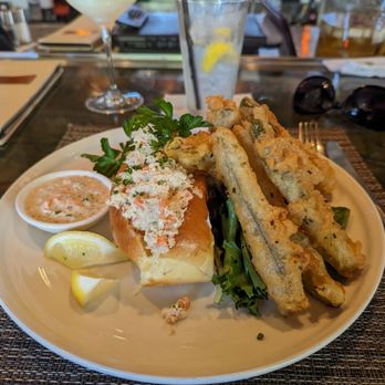 Andrei's Restaurant - Crab sandwich with fried pickles - New American Near Me - Irvine, California