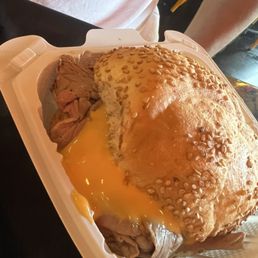 Hot Roast Beef with Gravy and Cheese