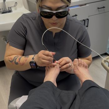 MediPedi Spa - Sam doing the second laser treatment. - Nail Salons Near Me - Houston, Texas MediPedi Spa - Sam doing the second laser treatment. - Nail Salons Near Me - Houston, Texas