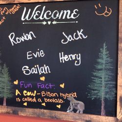 The Kidds Place - Welcome board for Jacks first visit!