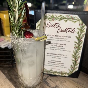 The Old Town Junction - Seasonal Snowberry margarita - New American Near Me - Santa Clarita, California