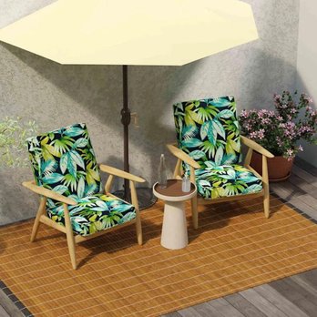 At Home - A set of two deep seat cushions in navy blue, designed for outdoor furniture, providing comfort and support for extended loun... - Furniture Stores Near Me - Fredericksburg, Virginia