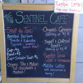 Sentinel Cafe - Outside sandwich board - Cafes Near Me - Santa Cruz, California Sentinel Cafe - Outside sandwich board - Cafes Near Me - Santa Cruz, California