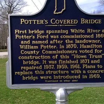 Potter's Bridge Park - History marker side 1 - Parks Near Me - Noblesville, Indiana Potter's Bridge Park - History marker side 1 - Parks Near Me - Noblesville, Indiana