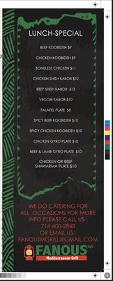 Menu photo 4 Fanous Fresh Grill Tustin, CA Menu photo 4 Fanous Fresh Grill Tustin, CA