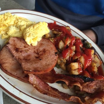Spencer's Cafe - The Lumberjack breakfast combo. Also comes with a side of two large pancakes. A lot of food and very tasty. - American Near Me - Bakersfield, California