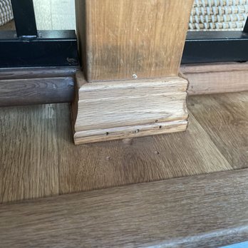 Curbio - Created holes in the banister and floor during installation - General Contractors Near Me - Potomac, Maryland