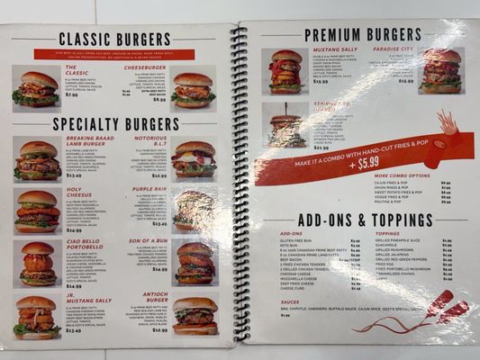 Menu photo 1 Ozzy's Burgers Vaughan Vaughan, ON Menu photo 1 Ozzy's Burgers Vaughan Vaughan, ON