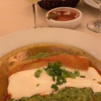 Santa Fe - Enchiladas (one chicken and one cheese) comes with rice and beans in a separate side-dish - Mexican Near Me - New York, New York Santa Fe - Enchiladas (one chicken and one cheese) comes with rice and beans in a separate side-dish - Mexican Near Me - New York, New York