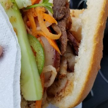 Khang Vietnamese Sandwich Cafe - Banh Mi Dac Biet (special combination) $5 - includes thit nuong (bbq pork) which was different. Tasty but wish it were bigger for the price - Sandwiches Near Me - Houston, Texas Khang Vietnamese Sandwich Cafe - Banh Mi Dac Biet (special combination) $5 - includes thit nuong (bbq pork) which was different. Tasty but wish it were bigger for the price - Sandwiches Near Me - Houston, Texas