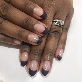 Nail Trix - 459 Shellac, colored tip manicure with small gems. No extensions or powder dip. - Nail Salons Near Me - Federal Way, Washington Nail Trix - 459 Shellac, colored tip manicure with small gems. No extensions or powder dip. - Nail Salons Near Me - Federal Way, Washington