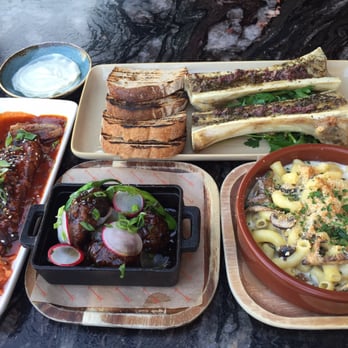 Saint & Second - Bone marrow, mac & cheese, duck meatballs, and lamb belly - New American Near Me - Long Beach, California