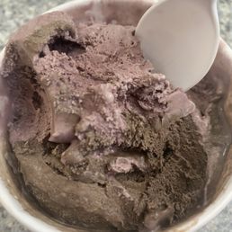 Dark chocolate, black raspberry brownie batter Dark chocolate, black raspberry brownie batter