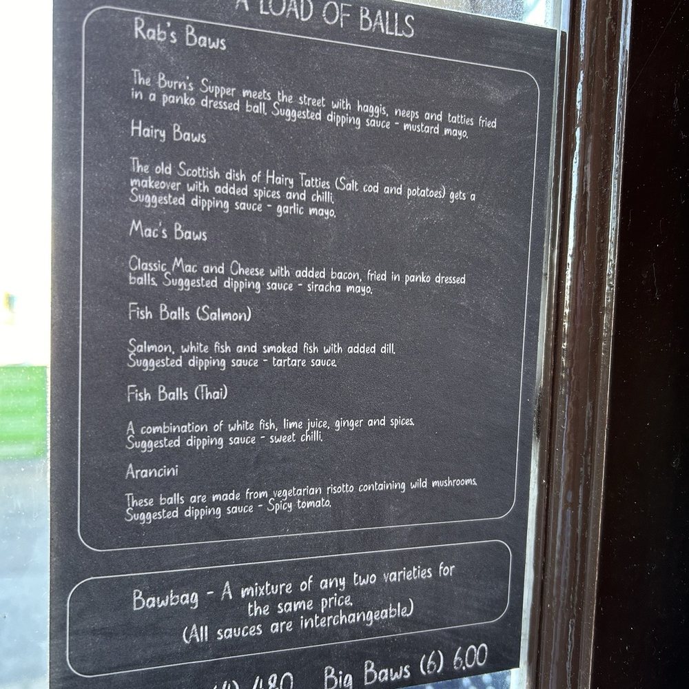 The Wee Hurrie - Balls menu - Fish & Chips Near Me - Troon, SAY The Wee Hurrie - Balls menu - Fish & Chips Near Me - Troon, SAY