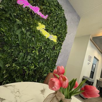 Happy Tea - Greenery wall - Bubble Tea Near Me - Bakersfield, California