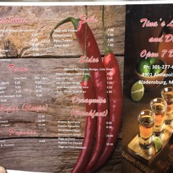 Tina's Deli & Liquors - This is the menu.