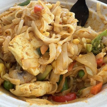 The Bowl - Tofu with rice noodles, corn and veggies in the Thai Curry Sauce - Salad Near Me - Colonie, New York The Bowl - Tofu with rice noodles, corn and veggies in the Thai Curry Sauce - Salad Near Me - Colonie, New York