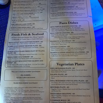 Fusion Restaurant & Bar - Menu - Mediterranean Near Me - Mcdonough, Georgia