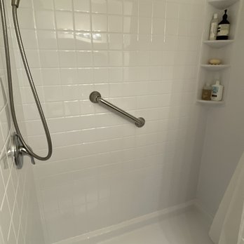 Bath Fitter - Removed old combo tub/shower and installed beautiful full shower stall. - Kitchen & Bath Near Me - Fresno, California