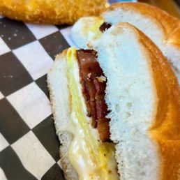 Bacon egg & cheese with hashbrown Bacon egg & cheese with hashbrown