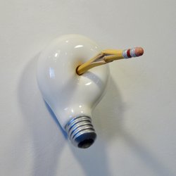 Sean O'Meallie "Bright Idea" carved wood