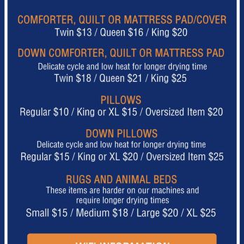 The Laundry Room - Wash and Fold Service Menu - Laundry Services Near Me - Bedford, Texas