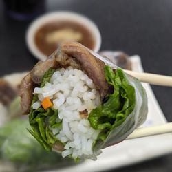 Good Pho You - Cross-section of my fresh paper rice roll with grilled pork